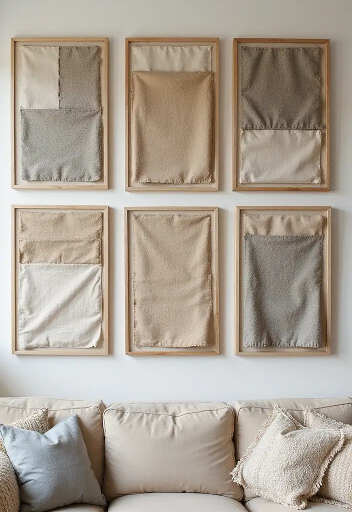 20 Stunning Wall Art Ideas That'll Transform Your Space in Minutes! - 3. Framed Fabric Panels
