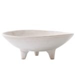 CM CHIC MONDAY 6.1" Decorative Bowl, Multi-Purpose Decorative Bowls for Keys, Candy and Home Decor, Small Ceramic Bowl （Retro White）