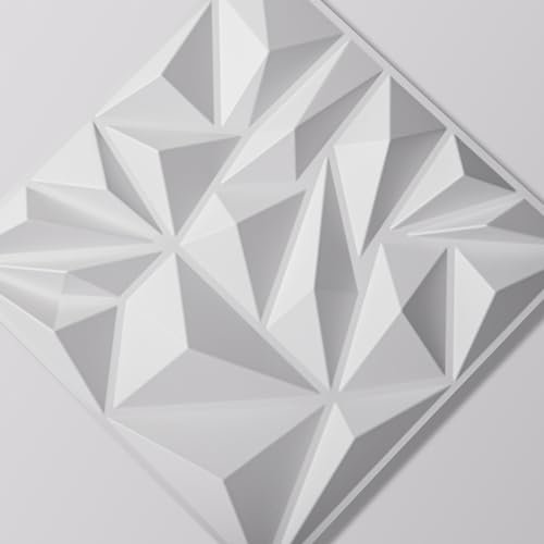 311JiQ4ym1L._SL500_.jpg Art3d 33-Pack 3D Wall Panels, 12x12 inch White Diamond Design for Modern Gaming Room Decor. - Image 9