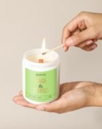 AOOVOO Sage Citrus Candle - 9oz Wood Wick, 50-Hour Burn Time, Natural Soy Scented Candle for Home - Image 6