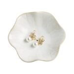 Jewelry Dish Tray, Ring Dish, Ceramic Trinket Tray, Key Bowl, Decorative Plate, for Friends Sisters Daughter Mother (Milky White)