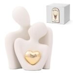 Joogour Home Decor for Couples, Mini Couple Ceramic Statue Tv Stand Decor, Bedroom Decor Love Statue Couple Knick Knacks Unique Decoration- Gifts for Her Romantic Gifts(White, 3.15in)