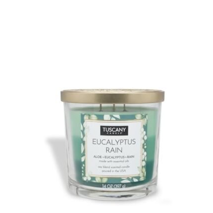 Tuscany Candle Eucalyptus Rain Long-Lasting Scented Jar Candle, 14 oz