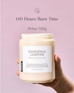 M&SENSE Gardenia Jasmine Candle: 110-Hour Slow-Burning, Non-Toxic, Scented Aromatherapy Gift. - Image 3