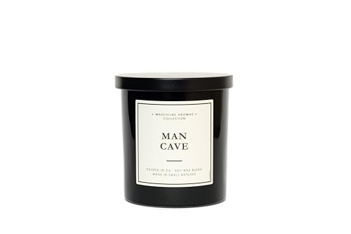 California Hand-Poured | 9oz Men's Candles | 50-Hour Burn | Hand-Poured in California | Masculine Aromas | 9oz | 50-Hour Burn Time | Scented Men's Candles with Natural Essential Oils | Vegan (Man Cave)
