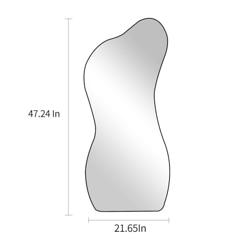 31909nlRJmL._SL500_.jpg POZINO Irregular Asymmetrical Wall Mirror, 47.2"x22" Decorative Modern Design for Living Room, Bathroom, Bedroom, Entryway. - Image 5