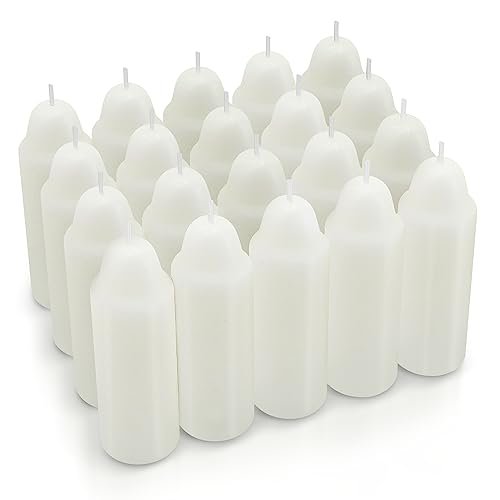 12-Hour White Candles for Lanterns - Long-Burning for Camping, Emergencies 12-Hour White Candles Compatible with Candle Lanterns, Long-Burning Candles for Outdoor, Camping, Emergency, Survival Emergency Preparedness- 20Pack