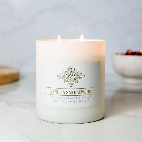 31LkYroJR3L._SL500_.jpg Carolina Vanilla Sandalwood Candle, 16 oz Aromatherapy, 2 Wick Soy Blend, 60H Burn, USA-Made - Image 3