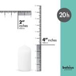 BOLSIUS 20-Pack White Pillar Candles - 2x4" Unscented, Dripless, Smokeless for Weddings & Events - Image 2
