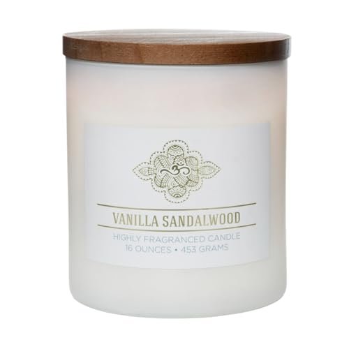 Carolina Vanilla Sandalwood Candle, 16 oz Aromatherapy, 2 Wick Soy Carolina Vanilla Sandalwood Scented Candle, 16 oz Wellness Relaxing Aromatherapy Candle, 2 Wick White Jar Soy Blend Wax, Candles for Home, 60H Burn - Made in The USA