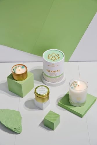 31gqn7maxuL._SL500_.jpg Aluminate Life 4 oz. Luxury Candle Tin - Amazonite Crystal Infused with Lavender, Neroli & Jasmine. - Image 4