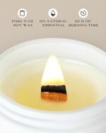 AOOVOO Sage Citrus Candle - 9oz Wood Wick, 50-Hour Burn Time, Natural Soy Scented Candle for Home - Image 3