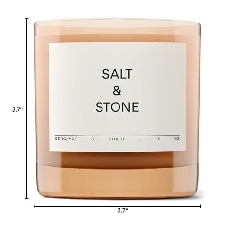 31pLEJXVNFL._SL500_.jpg SALT & STONE Scented Candle for Men & Women | Long-Lasting 50-Hour Burn | Bergamot & Hinoki Aromas - Image 5