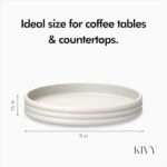KIVY 11" Round Decorative Concrete Tray - Modern Coffee Table Centerpiece for Living Room & Bedroom (Cream) - Image 4