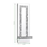 Aeveco Crystal Crush Diamond Wall Candle Sconces - Set of 2 Silver Holders for Living & Dining Rooms (Rectangle Stripe Style 4) - Image 3