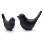 Notakia Small Birds Statues Home Decor Modern Style Decorative Ornaments for Living Room, Bedroom, Office Desktop, Cabinets (Black 2Pcs Birds)