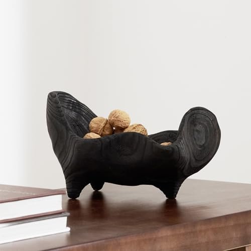 31yvXrjJiL._SL500_.jpg DN DECONATION 9.25" Oak Wood Decorative Bowl – Stylish Key, Fruit & Candy Holder, Boho Farmhouse Decor - Image 6