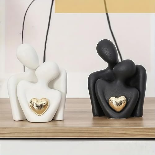 41miV4cJAL._SL500_.jpg Couples Ceramic Statue for Home Decor - Unique 3.15in Love Figurine for Bedroom & Gifts - Image 7