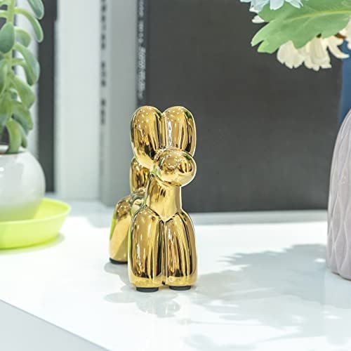 410VooOry8L._SL500_.jpg Notakia Cute Ceramics Balloon Dog Statue: Handmade Modern Animal Decor for Living Room Accents - Image 8