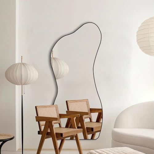 410XX0fnoVL._SL500_.jpg POZINO Irregular Asymmetrical Wall Mirror, 47.2"x22" Decorative Modern Design for Living Room, Bathroom, Bedroom, Entryway. - Image 4