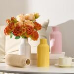 Mfacoy White Ceramic Flower Vase: Modern Minimalist Decor for Home & Office (8 in) - Image 8