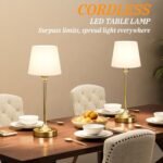 Rechargeable Gold Cordless Table Lamp - 4000mAh, 3000K Touch Control, Ideal for Bedroom & Dining Use! - Image 7