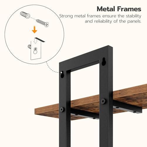 411XUCyRDAL._SL500_.jpg HOOBRO 15-Inch Wall Shelf Set of 2 - Rustic Brown & Black, 2-Tier Storage Shelves for All Rooms - Image 6