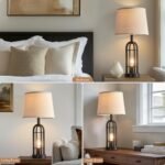SRJJA Set of 2 Black Table Lamps - Farmhouse Style with USB A+C for Living Room & Bedroom End Tables - Image 4