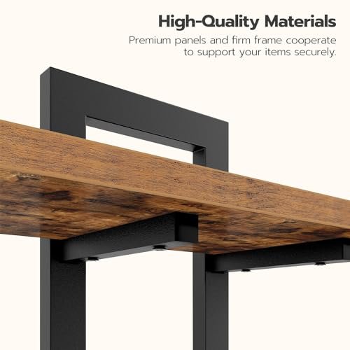 412Hfdle1yL._SL500_.jpg HOOBRO 15-Inch Wall Shelf Set of 2 - Rustic Brown & Black, 2-Tier Storage Shelves for All Rooms - Image 5