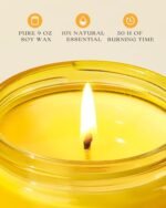 AOOVOO Citrus Lemon Odor Eliminating Candle - Neutralizes 95% of Pet, Smoke, and Food Odors Fast, 9oz Soy Air Freshener. - Image 3
