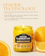 AOOVOO Citrus Lemon Odor Eliminating Candle - Neutralizes 95% of Pet, Smoke, and Food Odors Fast, 9oz Soy Air Freshener. - Image 2