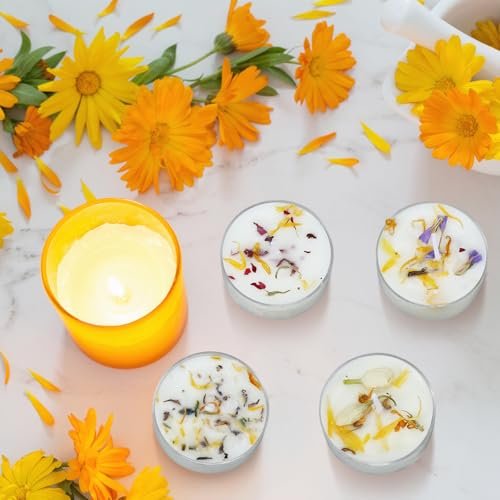 412z4oXSpsL._SL500_.jpg Honoson 12-Pack Scented Tealights with Dried Flowers – 4 Floral Scents for Weddings & Gifts - Image 5