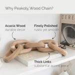PEAKOLY Acacia Wood Chain Link Decor - Stylish Coffee Table & Bookshelf Accessories, Perfect Living Room Accent - Image 3