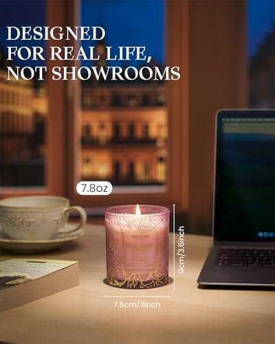 414wuWEc6WL._SL500_.jpg M&SENSE Vegan Plum Berries Wooden Scented Soy Candle—42-Hour Burn for Stress Relief, Perfect Housewarming Gift! - Image 4