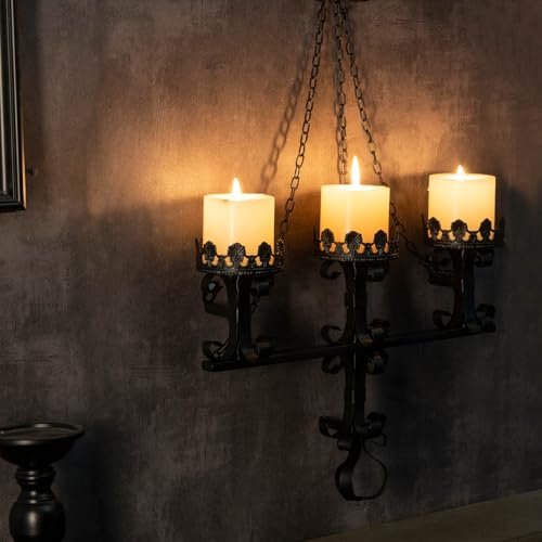 4152RV-yclL._SL500_.jpg Black Wall Candle Sconces - 3 Iron Candelabras for Gothic Victorian Decor in any Room - Image 8