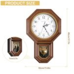KANEODOT Battery-Operated Vintage Pendulum Wall Clock | Imitation Wood Design for Home Decor - Image 2
