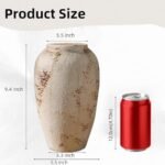 Prettidecor 9.5" Rustic Ceramic Vase for Home Decor, Living Room, Shelf, Mantel, and Office Flowers. - Image 5