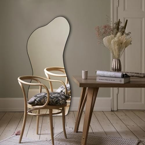 415Vc0QBP2L._SL500_.jpg POZINO Irregular Asymmetrical Wall Mirror, 47.2"x22" Decorative Modern Design for Living Room, Bathroom, Bedroom, Entryway. - Image 7