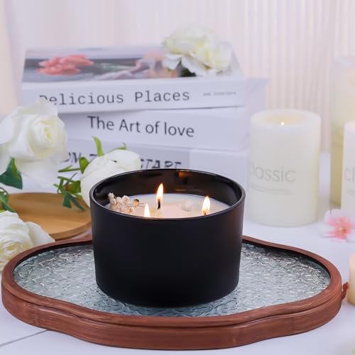 415vEERgV0L._SL500_.jpg 6-Pack CONNOO 24oz Matte Black Glass Candle Jars with Airtight Bamboo Lids & Wick Kit - Image 7