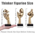 OliRuim 3-Piece Black & Gold Thinker Statue Set – Abstract Art Figurines for Home Decor, 6” - Image 3