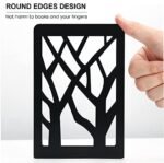 MaxGear Modern Tree Design Bookends – Sturdy, Non-Skid Metal Holders for Books & CDs, 2 Pairs (4 Pieces) in Black, 7"x4.7"x3.5" - Image 7