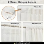 MYSKY HOME Linen Curtains for Living Room: Natural Semi-Sheer Drapes, 84" Length, 2 Panels, Farmhouse Boho Style, Back Tab for Sliding Glass Door, 50" Wide. - Image 3