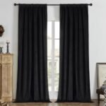 Joydeco Black 100% Blackout Curtains 84 Inch 2 Panels, Luxury Thermal Insulated Black Velvet Curtains for Bedroom Living Room, Soundproof Blackout Window Drapes, Rod Pocket & Back Tab (52W x 84L)