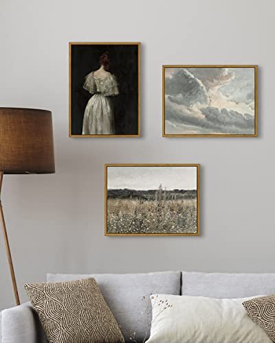418BPK-p0dL._SL500_.jpg InSimSea Vintage Canvas Wall Art: Classical Champ Fleuri Oil Painting for Home & Bathroom, 12"x16" - Image 3