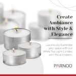 Bulk White Unscented Tea Light Candles in Metal Cups - 250 Votives, 4.5 Hour Burn Time for Weddings & Events - Image 2