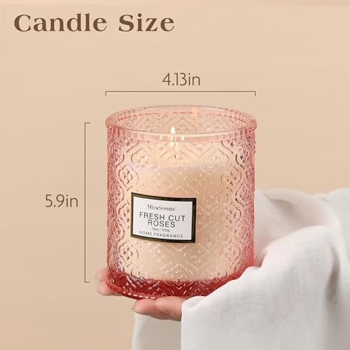 418klXjIcYL._SL500_.jpg Rose Scented Candles - Luxury Pink Decorative 19oz Soy Wax Gifts for Mother's Day. Perfect for Home! - Image 5