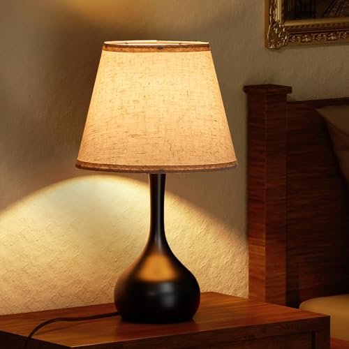 419zMSKmDL._SL500_.jpg ONEWISH Touch Bedside Lamp: 3-Way Dimmable Table Lamp with Fabric Shade for Bedroom and Office Use. - Image 4