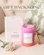 AOOVOO Rose Sandalwood Candle - 22 oz Soy Candle, 120 Hours Burn, Relaxing Gift for Women. - Image 5