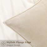 Set of 2 decorUhome 18x18 Euro Chenille Pillow Covers - Elegant Beige Soft Decorative Cushions for Living Room. - Image 3