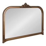 Kate and Laurel Hubanks Vintage Decorative Wide Arched Mirror; 40 x 30; Gold; Large Antique Statement Arch Mirror for Dresser or Mantel Home Decor Options